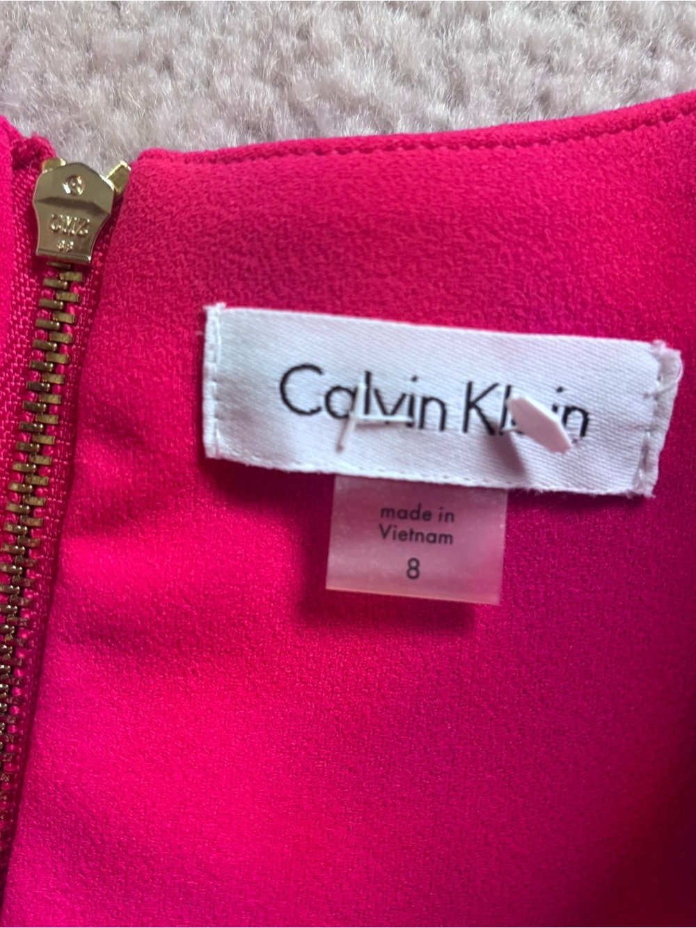 Calvin Klein Fuchsia Sculpted Sheath Midi Dress Some Flaws - Picture 4 of 8